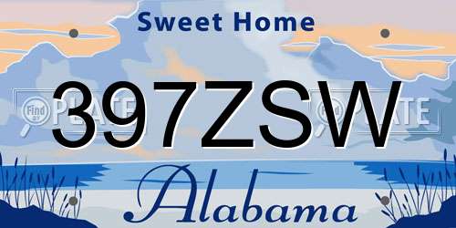 397ZSW Alabama License Plate