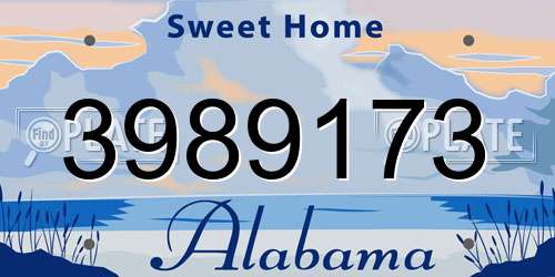 3989173 Alabama License Plate