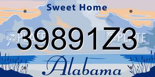 39891Z3 Alabama License Plate