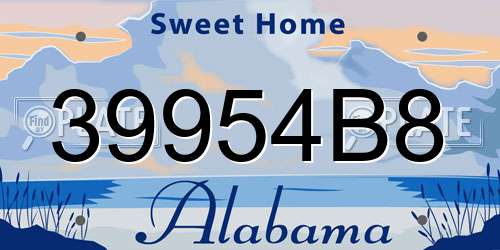 39954B8 Alabama License Plate