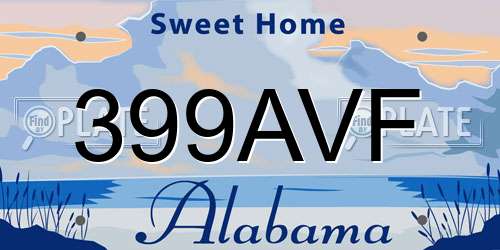 399AVF Alabama License Plate