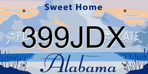399JDX Alabama License Plate