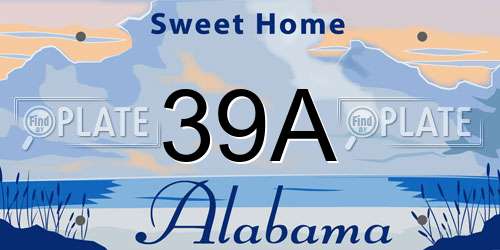 39A Alabama License Plate