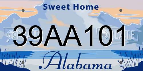 39AA101 Alabama License Plate
