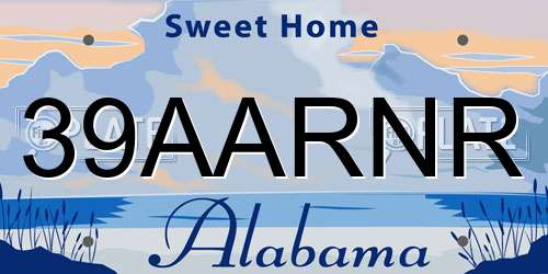 39AARNR Alabama License Plate
