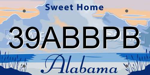 39ABBPB Alabama License Plate