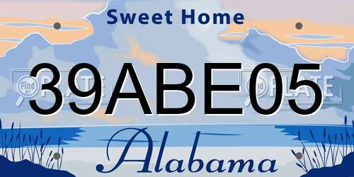 39ABE05 Alabama License Plate