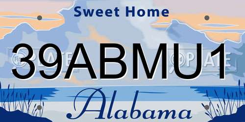 39ABMU1 Alabama License Plate