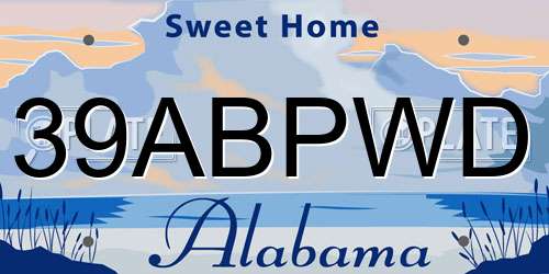 39ABPWD Alabama License Plate