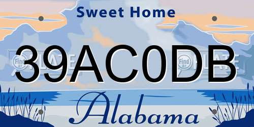 39AC0DB Alabama License Plate