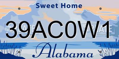 39AC0W1 Alabama License Plate