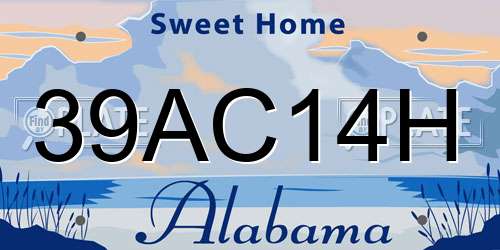 39AC14H Alabama License Plate