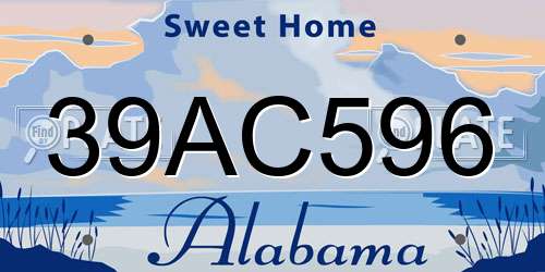 39AC596 Alabama License Plate