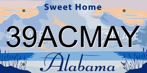 39ACMAY Alabama License Plate