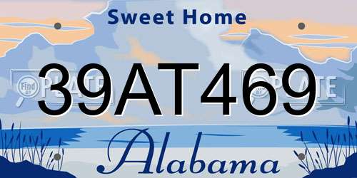 39AT469 Alabama License Plate