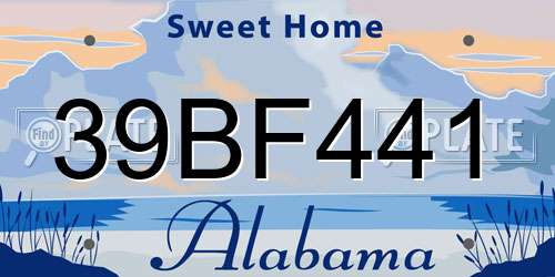 39BF441 Alabama License Plate