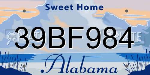 39BF984 Alabama License Plate