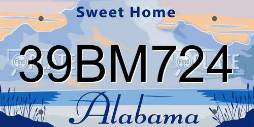 39BM724 Alabama License Plate