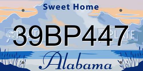 39BP447 Alabama License Plate