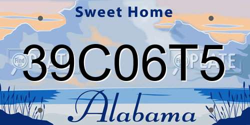 39C06T5 Alabama License Plate