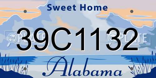 39C1132 Alabama License Plate