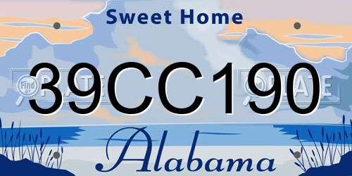 39CC190 Alabama License Plate