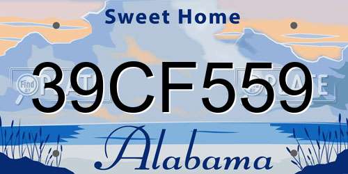 39CF559 Alabama License Plate