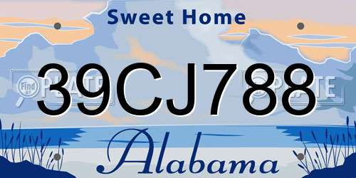 39CJ788 Alabama License Plate