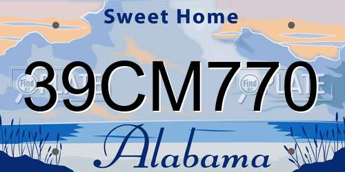 39CM770 Alabama License Plate