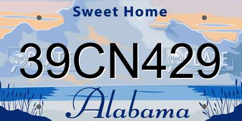 39CN429 Alabama License Plate