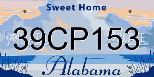 39CP153 Alabama License Plate