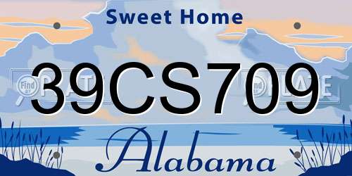 39CS709 Alabama License Plate