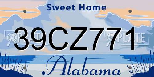 39CZ771 Alabama License Plate