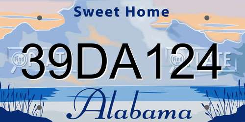 39DA124 Alabama License Plate