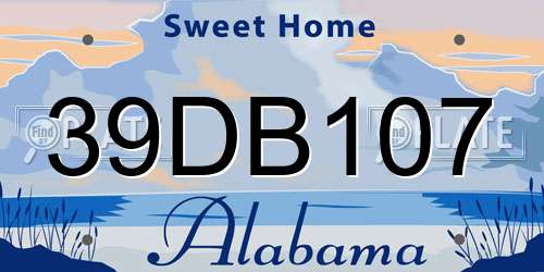 39DB107 Alabama License Plate