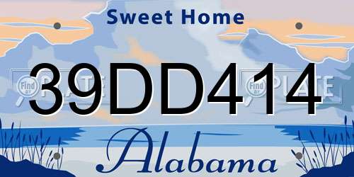 39DD414 Alabama License Plate