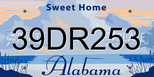 39DR253 Alabama License Plate