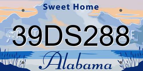39DS288 Alabama License Plate
