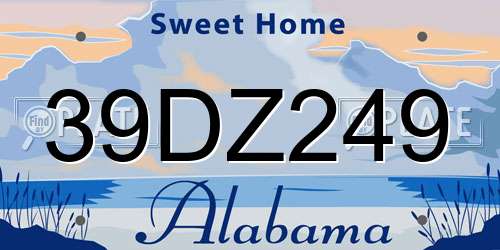 39DZ249 Alabama License Plate