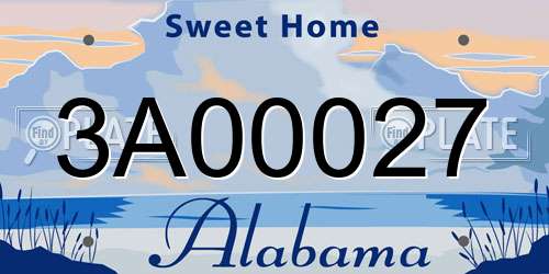 3A00027 Alabama License Plate