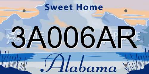 3A006AR Alabama License Plate