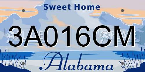 3A016CM Alabama License Plate