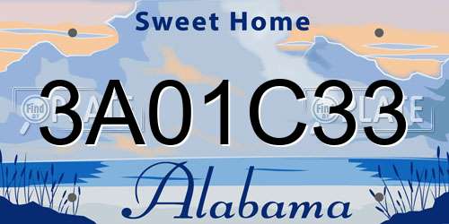 3A01C33 Alabama License Plate