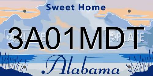 3A01MDT Alabama License Plate