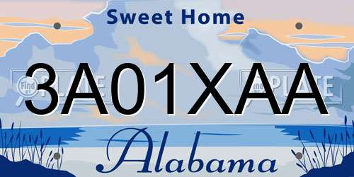 3A01XAA Alabama License Plate