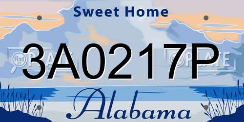 3A0217P Alabama License Plate