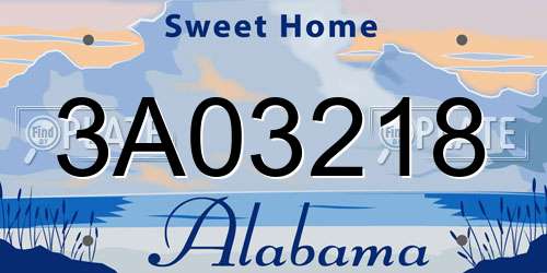 3A03218 Alabama License Plate