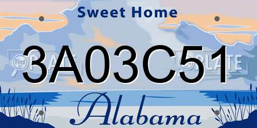 3A03C51 Alabama License Plate