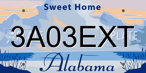 3A03EXT Alabama License Plate