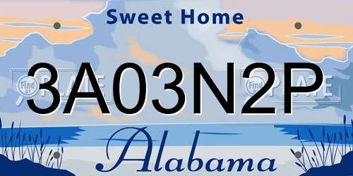3A03N2P Alabama License Plate